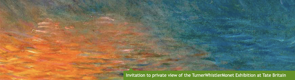 Invitation to a private view of the TurnerWhistlerMonet exhibition at Tate Britain