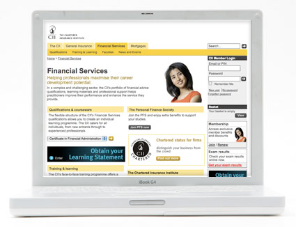 CII financial services landing page