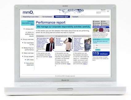 O2 Online Corporate Responsibility Report 2004 - performance report