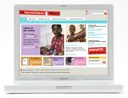 Save the Children homepage