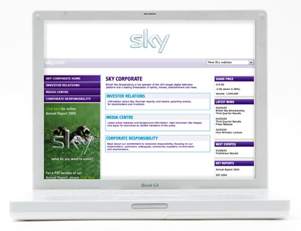 Sky online report homepage