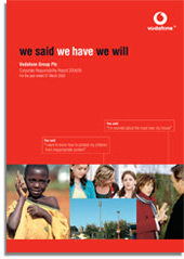 Vodafone Global Corporate responsibility report 2004-05 front cover